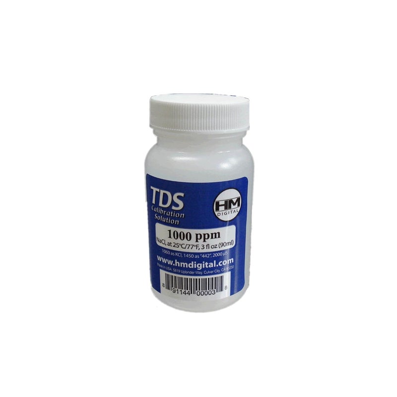 HM Digital 1000ppm TDS Calibration Solution - 90ml NaCl Solution for Accurate Meter Calibration